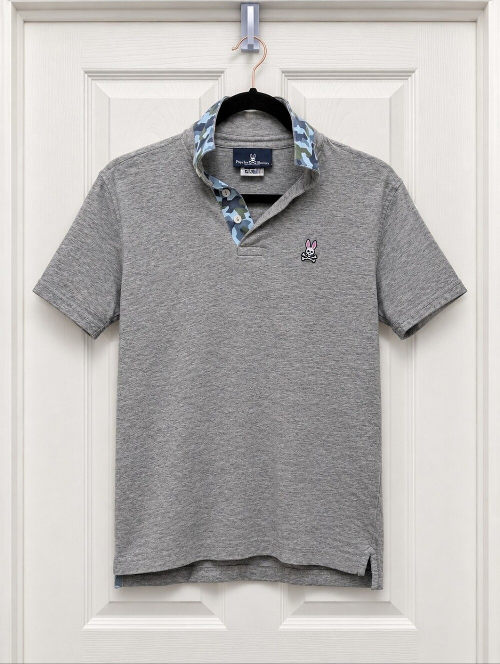 Psycho Bunny boys short sleeve polo shirt in heather gray, size XL 18/20